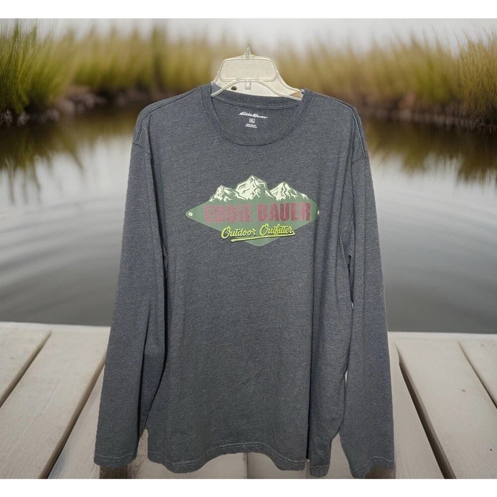 Eddie Bauer Long Sleeve Tee Mens XL With Logo Outdoor Outfitter Gorpcore Dadcore
